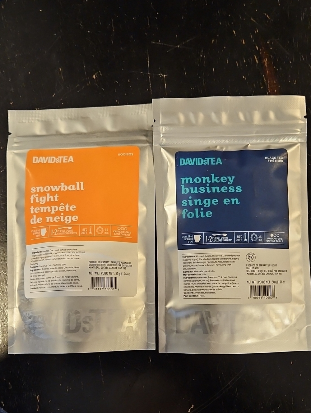 DAVIDsTEA Snowball Fight & Monkey Business Tea Duo - 2 Bags